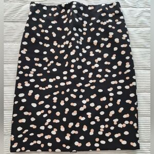 Philosophy Black w/ Peach and White Polka Dot Pencil Skirt - Sz 12